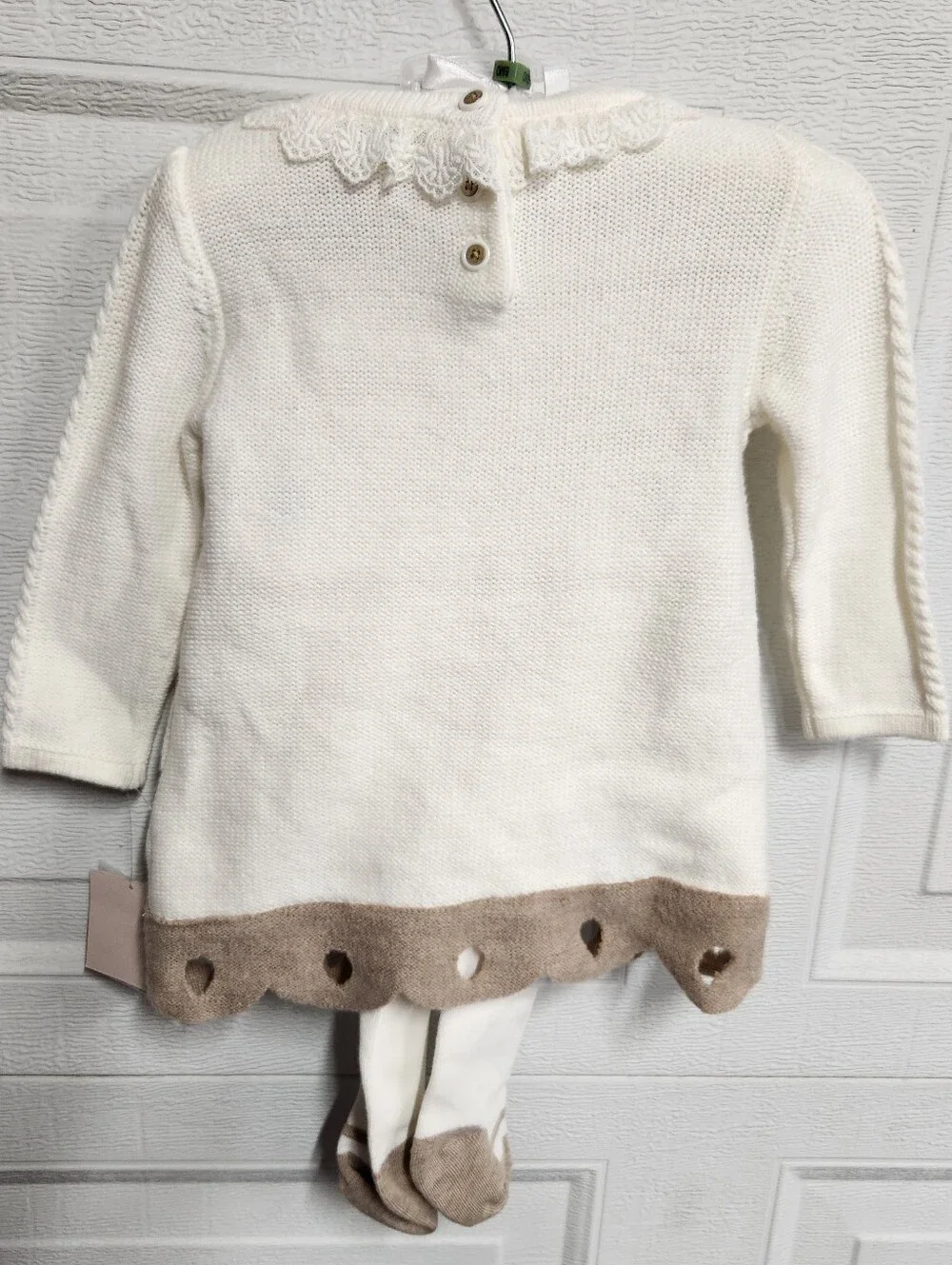Catherine Malandrino Mini Baby Girl Outfit 3-6m Dress Hat Tights New